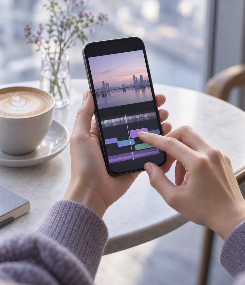 short-form video production notes and phone screens without faces